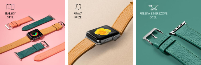 LAUT Milano – kožený řemínek na Apple Watch 38/40 mm
