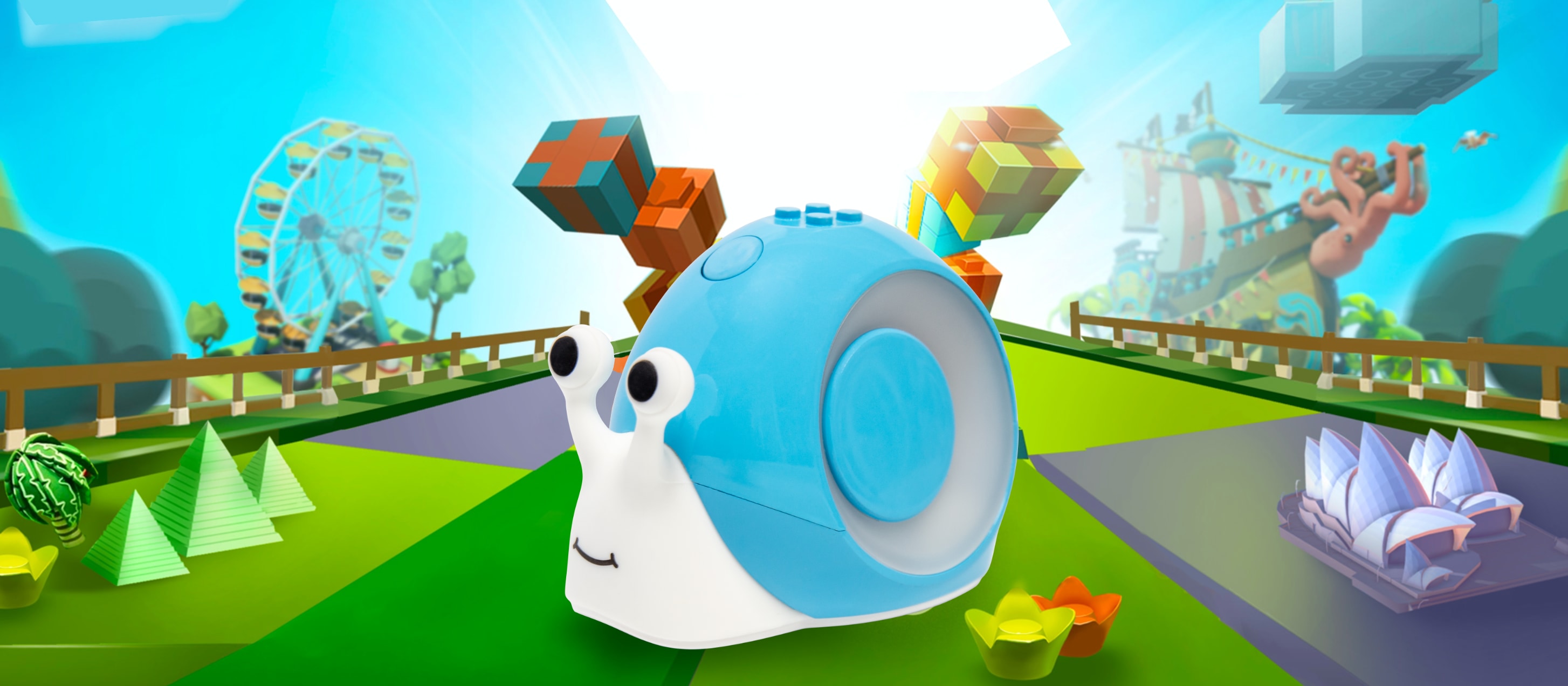 Robobloq Qobo Snail Coding Robot w/ Puzzle Card for Kids Aged 3+ Year
